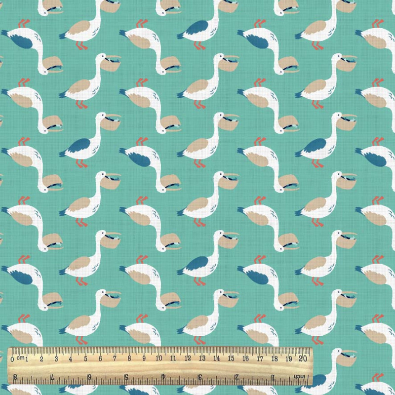 Printed Cotton NELSCOTT Lagoon / Sandy
